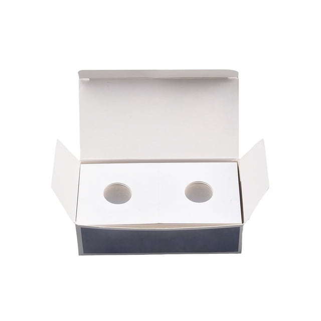 LEFU Coin Collection Storage Box Set - 12 Sizes Cardboard Holders Optional for Stamps & Coins, White Square Protective Cases, 50 Sheets per Box, Ideal for Collectors