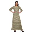 thumbnail image 1 of Moomaya Robe Longue à Col Rond à Manches 3/4 pour Femmes Grande Taille Vêtements d'Été, 1 of 3