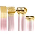 thumbnail image 1 of Matte Silverware Set Serve for 6  24 Pieces Heavy Stainless Steel Flatware Set Utensils Cutlery Tableware Set Including Steak Knife Fork and Spoon  Gift Package for Wedding Housewarming, 1 of 6