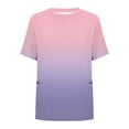 thumbnail image 4 of Xdegoge T-Shirts à Manches Courtes Grande Taille Été, T-Shirts Mode Unis Oversize en Coton, Tunique Décontractée à Col Rond, Vêtements Mignons, Camisetas Mujer, Commande Actuelle Rose G, 4 of 5