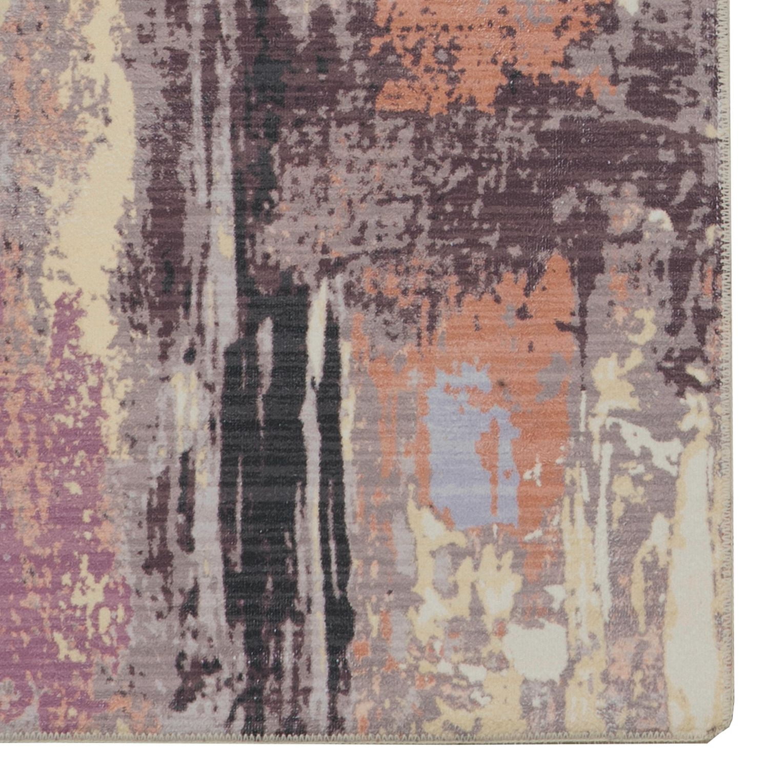 Tapis lavable Klarna 5 pi x 7 pi ivoire et violet