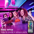 thumbnail image 3 of Lumières Led 100 Pieds (2 Rouleaux de 50 Pieds) Synchronisation Musicale Intelligente Changement de Couleur Bande Lumineuse Led - Télécommande App RGB Bande Lumineuse Led, 3 of 10