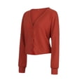 thumbnail image 2 of XZNGL Cardigan pour Femmes Chandail Mode Femmes Uni Col en V Boutons Décontracté Extensible Tricoté Cardigan Manteau, 2 of 9
