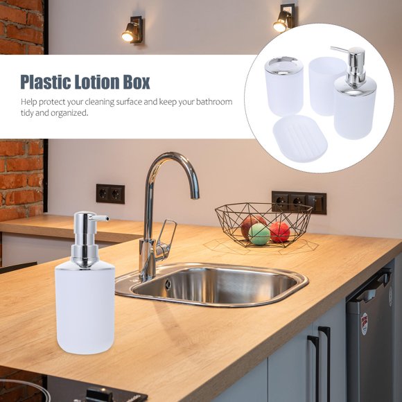 COOPHYA Bathroom Container Set 51Pcs White Plastic Electroplating Square Practical Design for Bathroom Use