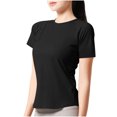thumbnail image 1 of Plebaso T-Shirts d'Entraînement à Manches Courtes pour Femmes, T-Shirt de Yoga Athlétique à Manches Courtes, Col Rond, pour Gym et Course, 1 of 4