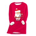 thumbnail image 2 of Meichang Chandails en Molleton pour Femmes Grande Taille Noël Père Noël Graphique Col Rond Chandail Hiver Chaud Doublé Sherpa Hauts, 2 of 2