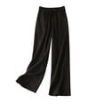 thumbnail image 1 of VEKDONE Womens Cotton Linen Long Pants Black L, 1 of 6