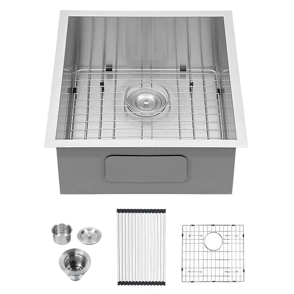 17 Bar Sink Undermount - Logmey 17 X 17 inch Undermount 18 Gauge Bar Prep Square Kitchen Sink Single Bowl Stainless Steel Sink