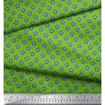 thumbnail image 3 of Soimoi Green Velvet Fabric Blue Star Print Sewing Fabric Yard 58 Inch Wide, 3 of 3