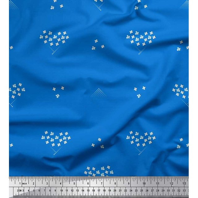 Soimoi Rayon Fabric Dot & Floral Artistic Decor Fabric Printed Yard 42 Inch Wide