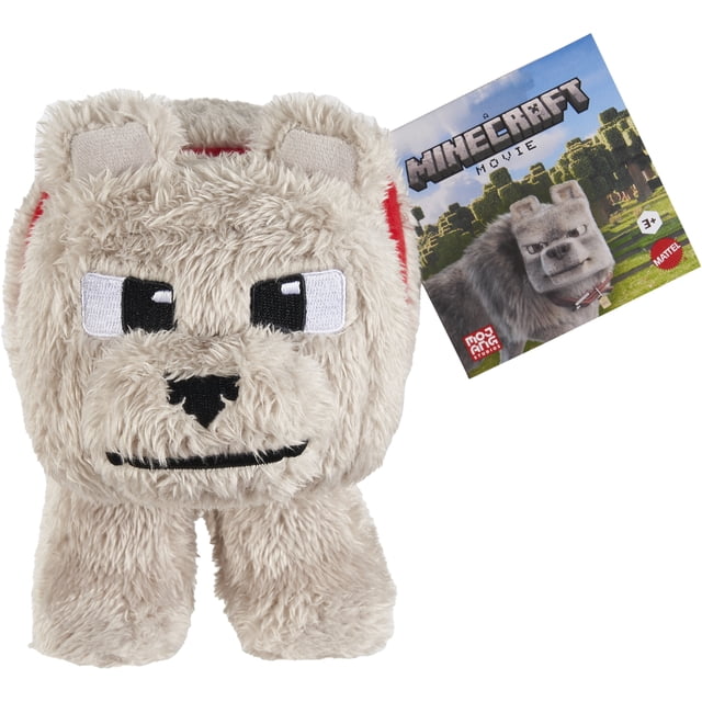 Minecraft Dennis le Jouet en peluche de loup, 8-inch Poupée douce collectible inspirée par A Minecraft Film