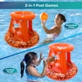 thumbnail image 4 of Aqua Leisure Dunk & Pass Inflatable Hoop and Football Toss Pool Toy, 4 of 8