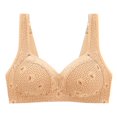 thumbnail image 1 of Women Sexy Lace Back Button Shaping Cup Adjustable Shoulder Strap Large Size Underwire Bra, 1 of 5