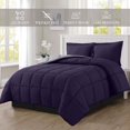 thumbnail image 1 of Ensemble de Douillette Réversible 3 Pcs avec Taies d'Oreiller Assorties, Deux Couleurs en une pour une Polyvalence et un Style Ultimes, Lit Simple/simple TG, Violet/gris, 1 of 6