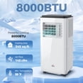 thumbnail image 4 of HOMCOM 8,000 BTU Portable Air Conditioner for 345 sqft room, Timer, White, 4 of 10