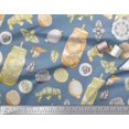 thumbnail image 2 of Soimoi Rayon Fabric Lemon Slice Jar,Cucumber & Ginger Vegetable Decor Fabric Printed Yard 42 Inch Wide, 2 of 3