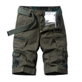 thumbnail image 2 of LOVZFMLL Short de Mode pour Homme à Poches, Fermeture Éclair, Résilience, Détente, Utilitaire, Vert 30, 2 of 3