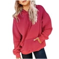 thumbnail image 2 of MeetoTime Girls Hoodie with Pockets Fall Oversized Hooded Sweatshirt Long Sleeve Gradient Casual Pullover 2-14 Years, 2 of 4