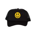 thumbnail image 2 of Gravity Threads Smile Face Embroidery Adjustable Trucker Hat - Smile - Black, 2 of 2