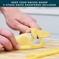 thumbnail image 3 of Home Hero Ultra-Sharp Stainless Steel Kitchen Knife Set - Chef Knife with Knife Sharpener - Steak Knives - Couteau Cuisine (11 pcs Set - Multi-Colour with Sheath), 3 of 7
