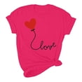thumbnail image 5 of Meichang Hauts pour Femmes T-Shirts de la Saint-Valentin T-Shirts de Fête à Col Rond T-Shirts à Imprimé Cœur d'Amour T-Shirts à Manches Courtes Jolis Tees Blouses en Liquidation, 5 of 5