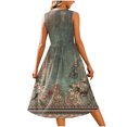 thumbnail image 4 of Ovzne Robes d'Été pour Femmes 2025 Robe pour Femme Mode Robe Décontractée Imprimée à Manches Courtes à Col Rond avec Poches Robe Grande Taille Robe Maxi Imprimée Liquidation, 4 of 6