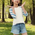 thumbnail image 4 of SERTG T-Shirt Mode Enfant Col Rond Manches 3/4 Imprimé Col Rond pour Été et Printemps 4-15 Ans (Beige4,13 Ans), 4 of 7