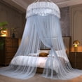 thumbnail image 1 of FcBaudy No-installation Ceiling-mounted Dome Mosquito Net Encrypted And Foldable Mosquito Net Household Princess-style Floor-standing Mosquito Net Polyester bed curtain, 1 of 6