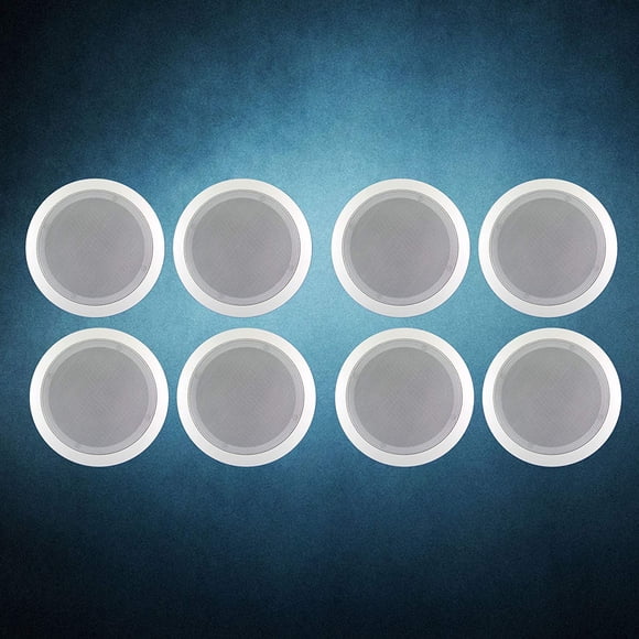 Melody (TM) 4 Paires (8 Pcs) Haut-Parleur de Plafond à Croisement Bidirectionnel de 6,5 Pieds' avec Reliure par Paire