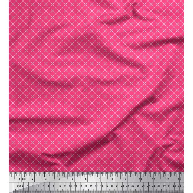 Soimoi Rayon Fabric Geometric Small Print Fabric by Yard 42 Inch Wide