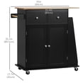 thumbnail image 3 of HOMCOM Rolling Kitchen Island, Kitchen Cart with Rubberwood Top, Spice Rack, 3 of 10