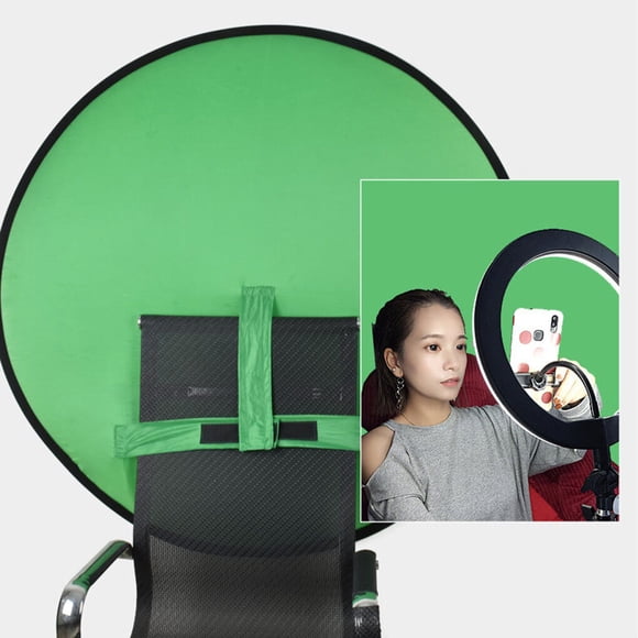 Langgg Green Backdrop Chair Mounted Green Screen Live Streaming Photography Foldable Background, 70cm