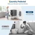 thumbnail image 3 of Heavy Duty Laundry Pedestal Stand for Washer & Dryer – Alloy Steel Storage Rack with Pull-Out Shelf, Adjustable Anti-Vibration Pads, Leak Protection, 1000 lbs Capacity – White, 27x27x16 Inch, 3 of 8