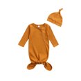 thumbnail image 1 of goowrom Sac de Couchage et Bonnet pour Bébés, Couleur Unie, Manches Longues, Col Rond, 1 of 7