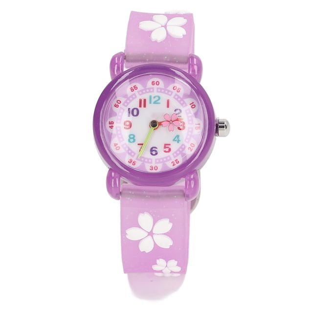 Girls' Toy, Colorful Waterproof Stable Girls' Wrist Watches Easy To Read For Over 3 Years Old Purple