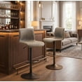 thumbnail image 4 of Bar Stools Set of 4, Height Adjustable Swivel Barstools, Bar Chairs with Backs & Metal Footrest for Home Kitchen, Barstools for Kitchen Dining Reception, PU Leather, Gray, 4 of 6