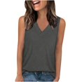 thumbnail image 1 of Timegard Womens Tank Tops V Neck Solid Color Fitting Comfy Sleeveless Top Summer Casual Basic Tee Shirts, 1 of 7