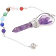 thumbnail image 1 of Amethyst Chakra Dowsing Pendulum Pendant Amethyst Stone Angel Healing Scepter Wicca,Purple Amethyst, 1 of 7