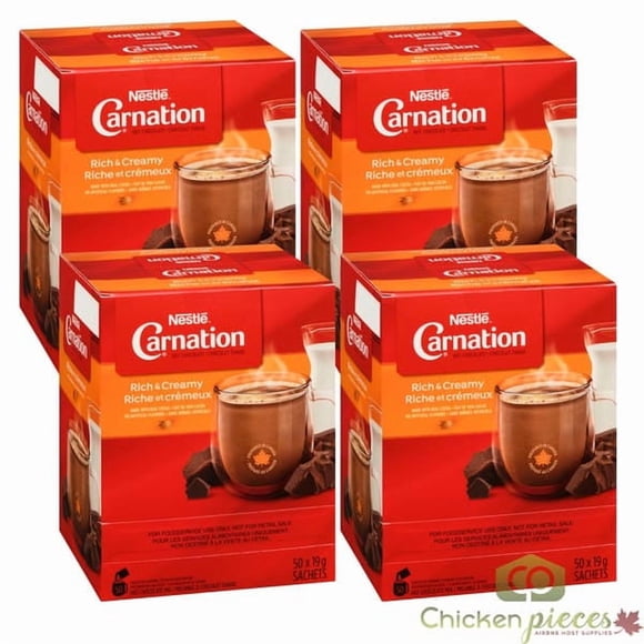 Nestle Carnation Drink Hot Chocolate Rich Sachet 19 g.(PACK OF 50)- TOTAL 200 PACKS