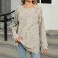 thumbnail image 2 of yoeyez Tunique en Tricot pour Femmes, Chandails à Manches Torsadées Patchwork, Col Ras du Cou Raglan, Chemises à Manches Longues, Hauts Mode Automne 2024, Beige, TG, 2 of 7