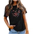 thumbnail image 1 of EQWLJWE Femmes Tops Oversize Graphique Print Tee Shirt en Vrac Manches Courtes Col Rond Épaule Décontractée Tee-Shirt Dégagement, 1 of 7