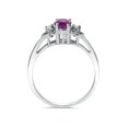 thumbnail image 3 of 1 1/4ct Oval Amethyst & Diamond Ring 14K White Gold, 3 of 4