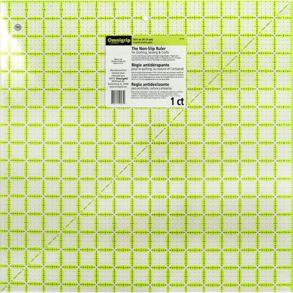 Dritz Omnigrip Non Slip Quilter's Ruler, 16.5" by 16.5"