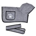 thumbnail image 3 of Super Absorbent Pet Towel Soft Dog Bathrobe With Hood And Belt For Large Medium Small Dogs New, 3 of 5