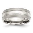thumbnail image 1 of Bague Rainurée en Acier Inoxydable de 8 Mm Brossée et Polie 10 Tailles, 1 of 5