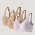 thumbnail image 2 of Amzcrzy 3PC Womens Bras Comfortable Supportive Lift Push up Bra Trendy Solid Color Ribbed Seamless T Shirt Bra XL, 2 of 5