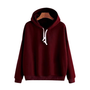Femmes Nouveau Chandail à Capuchon Uni à Cordon, Hauts de Survêtement, Chandail, Haut, Manteau à Capuche, Chandail Décontracté pour Dames, T-Shirt, Hauts
