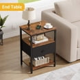 thumbnail image 2 of axGear Table de Chevet Table d'Appoint Café Cornor Table de Bout Réglable Tiroir en Tissu, 2 of 8