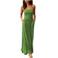 thumbnail image 1 of Women’s Strapless Bandeau Summer Long Dress Off Shoulder Beach Maxi Dress with Pockets, 1 of 6