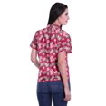 thumbnail image 4 of Moomaya Printed Half Sleeve Shirt For Women Button Down Collar Casual Top, 4 of 5